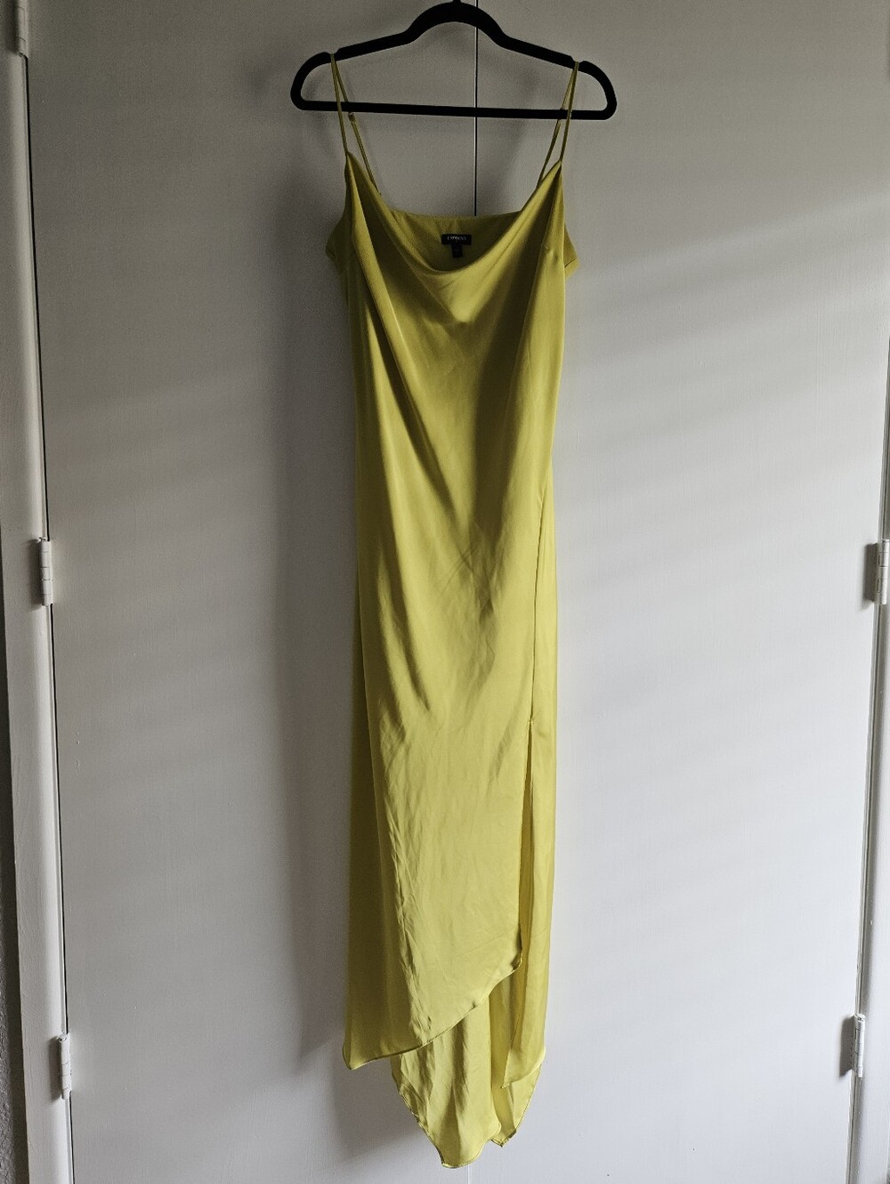 Express Lemon Yellow Satin Maxi Dress - Picture 3 of 6